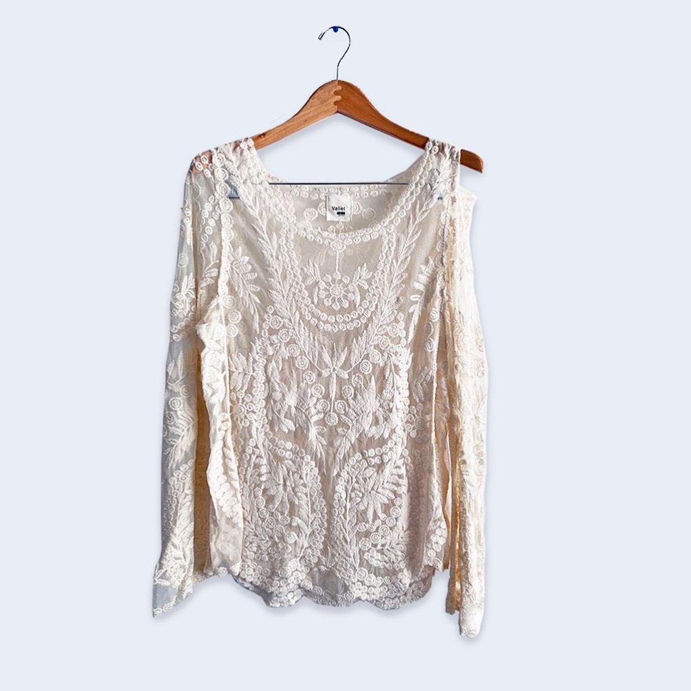 Spool 72 Long Sleeve Sheer Lace Top